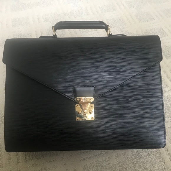 Louis Vuitton Black Leather Briefcase - Picture 2 of 3